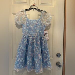 NWTs Blue Rate Edition Size 10 Floral Puff Sleeve Dress